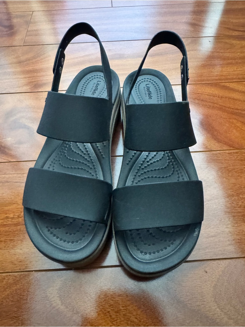 CROCS Women’s Black Two-Strap Slingback Sandals